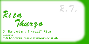 rita thurzo business card